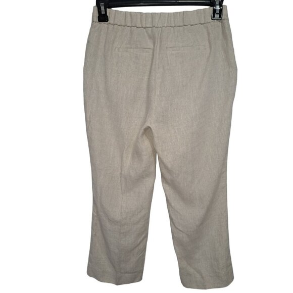 Talbots Linen Blend Cropped Pants Size 4P Beige Neutral Pull On Stretch - Picture 5 of 16